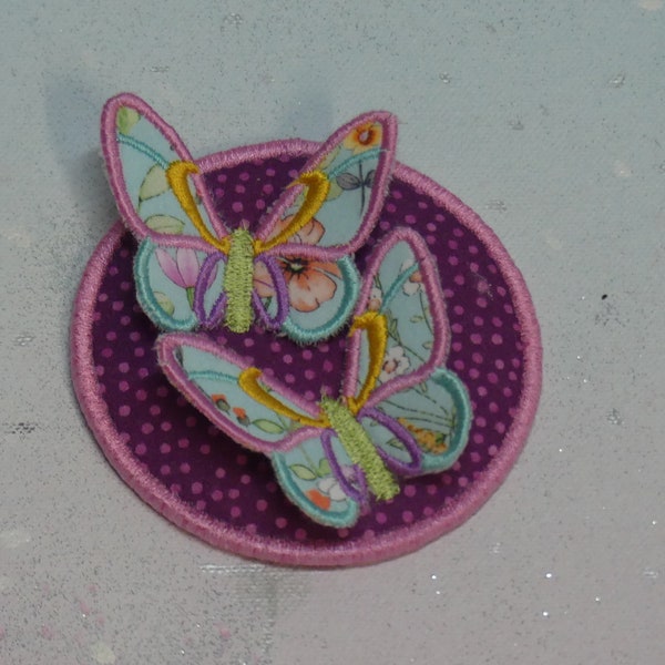 Klettie Patch 9cm Schmetterling Wunsch für Magnet Schulranzen Applikation Beere Schultüte Einschulung Handgefertigt Unikat FeenkleidDesign