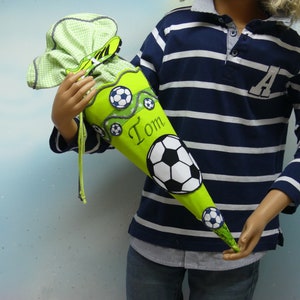 Sac de maternelle 22-134 frères et sœurs tissu petit sac d'école + oreiller chaussure de football garçon vert inscription scolaire conception de robe de fée UNIQUE