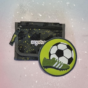 Klettie Patch 10,5 cm Chaussure de football Wish for Magnet Vert Noir Cartable Application Cône d'école Inscription scolaire Robe de fée Design