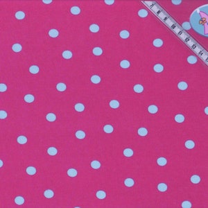 BW Jersey Fabric 50 cm Hilco 100% Cotton Pink Light Blue Dots 1 cm Puntos A3470-48 FeenkleidDesign