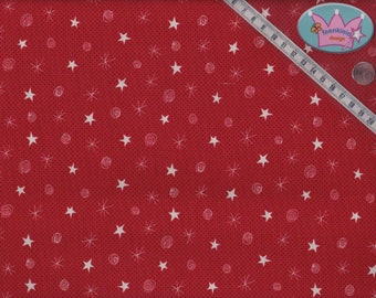 BW Stoff 50cm Makower Festive Sketch 1495 Sterne Punkte Rot Weiß Weihnachten 100% Baumwolle FeenkleidDesign
