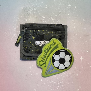 Klettie Patch 10-11 cm Football Écolier Souhait pour Aimant Vert Gris Cartable Application Cône Scolaire Inscription Scolaire Robe de Fée Design