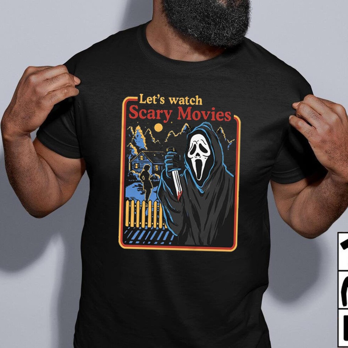 Lets Watch Scary Movies Scream Camiseta de Terror Camisa de Etsy