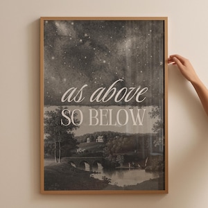 As Above So Below Print - Mystical Astrology Wall Art, Occult Decor, Esoteric Philosophy Poster, Celestial Alchemy Print, Digital Download