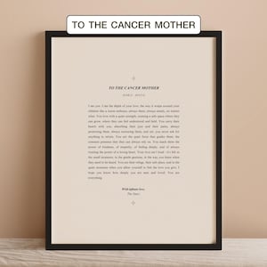 Impresión de carta de amor de madre Cáncer: estética de libro vintage, arte astrológico, decoración del zodiaco para el Día de la Madre, poesía sobre signos del zodíaco, DESCARGA DIGITAL