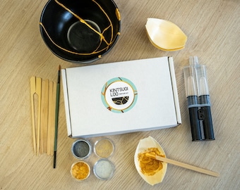 Kintsugi Reparatur Set Gold und Silber, Keramik Reparaturset für Teller, Kintsugi Repair Kit für Keramik Geschirr, Weihnachtsgeschenk