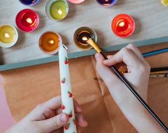 Scatola per dipingere candele fai da te con lumini, crea candele, crea la tua candela, kit candele, pittura con candele, candela facile fai da te, regalo per la festa della mamma