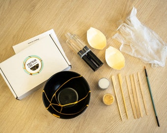 Kintsugi Kit, Kintsugi Reparatur Set, Kintsugi Geschenk, Keramikreparaturset, Keramikreparaturset, Reparatur mit Gold, Muttertagsgeschenke