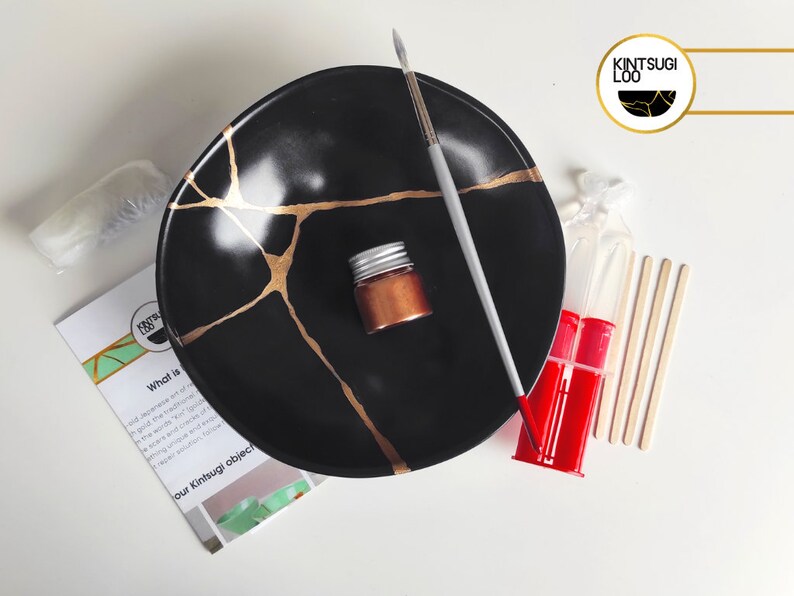 Kintsugi Kit DIY Japanese repair starter kits Gold Etsy