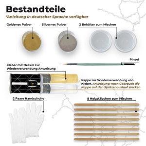 Kintsugi Reparatur Set Gold und Silver, Keramik Reparaturset für Teller, Kintsugi Repair Kit für Keramik Geschirr, Weihnachtsgeschenk immagine 4