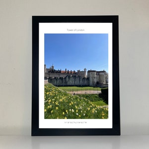 Lonely London - Tower of London, Tower Hill, Tower of London Print / London in the Spring/ Blue skies in London/ London flowers/ Daffodils