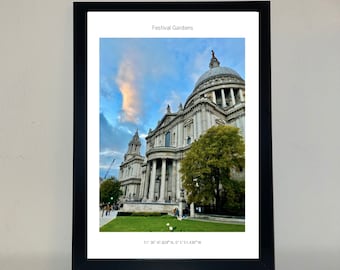 Festival Gardens, St. Paul's/ St. Paul's Churchyard/ St. Paul's Cathedral/ St. Paul's, London Photo Print / St Paul's flowers/ London clouds