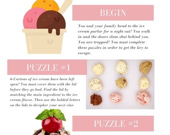 Printable Escape Room Ice Cream Escape Room (Instant Download) 