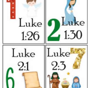 Printable Advent Calendar Scripture Christmas Countdown - Etsy