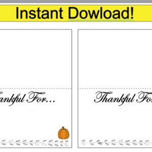 Thanksgiving Place Card Printable Instant Download - Etsy