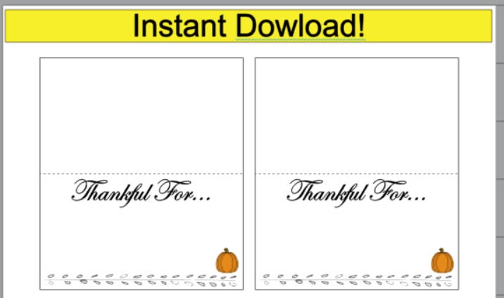 Thanksgiving Place Card Printable Instant Download - Etsy