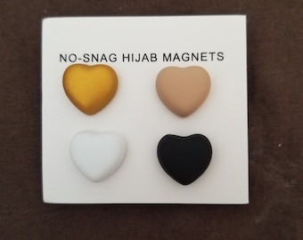 Hijab Magnets, matte heart Hijab magnet Pins, Matte Hijab Pins for scarf, No Snag Hijab Pins Magnetic, Hijab Clips, Hijab Accessories matte