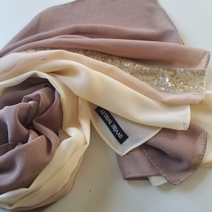 Chiffon Hijab with Sequins, Fancy Chiffon Hijab ombre, two tone chiffon hijab
