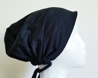 Satin Lined Hijab Cap, Satin Hijab Cap, Bonnet, Under Cap with Tie Back Lace - For Shorter Hair, Hijab Cap, under scarf