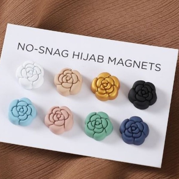 Flower Hijab Magnets, Hijab magnet Pins, Hijab Pins for scarf, No Snag Hijab Pins, matte pins, Hijab Accessories, No Snag Hijab Magnets