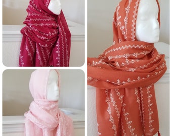 Cotton Viscose Hijab, Tassel Hijab, Wrap shawl Head scarf for women, cotton hijab, fancy formal scarf, bridal hijab, fall gifts for her