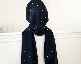 Polka dot hijab, Chiffon hijab, printed bubble chiffon Hijab Shawl Wrap Head Scarf Beach Wrap Sarong Cover Up for Women, printed hijab