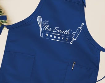 Delantal de panadería personalizado, delantal de cocina personalizado, delantal de cocina personalizado, delantales para mujer, delantal para hombre, regalos para amantes de la repostería, A018