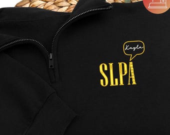 Sudadera con cremallera de un cuarto bordada para asistente de logopedia, regalo para asistente de logopedia, chaqueta para asistente de logopedia, N200