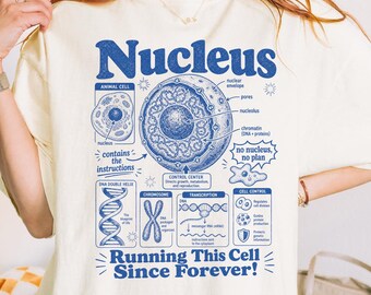 Nucleus Vintage Science T-Shirt, 90s Academic Molecular Biology Shirt, Geek Lab Humor Top, S152
