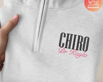 Sudadera con cremallera de un cuarto para quiropráctico, regalo bordado para quiropráctico, regalo de graduación, N159