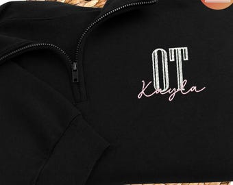 Sudadera con cremallera de un cuarto para terapia ocupacional, regalo de graduación para COTA o OT, sudadera personalizada para consultorio de terapia, N162