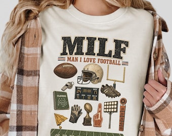 Man I Love Football Shirt, Vintage Football Mom Tee, Game Day Gift, S145