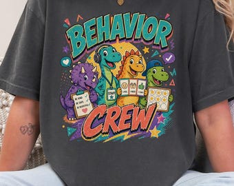 Koszulka z nadrukiem Behavior Crew, koszulka dla nauczyciela edukacji specjalnej, prezent dla asystenta nauczyciela, koszulka z nadrukiem School Behavior Support, S072