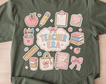Teacher Era Comfort Colors Shirt, Pastel Classroom Teacher Appreciation Gift, S083