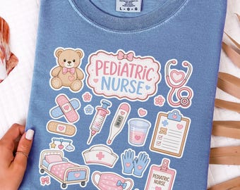 Pediatric Nurse Shirt, Peds Nurse Comfort Colors Tee, Kids Hospital Nurse Gift, S079