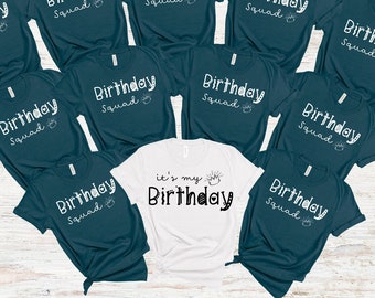 Personalized Text Name and Year Birthday Party Group Shirts