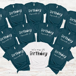 Personalized Text Name and Year Birthday Party Group Shirts, Birthday Squad Group Photo Shirts, Women Birthday Squad Shirts, RZ628