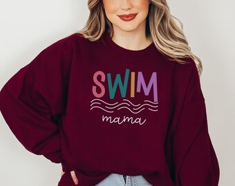 Swim Mom Sweatshirt, Gifts for Swim Mom, Mother’s Day Gift for Swim Mom, Swim Moms Club Crewneck, Swimmer Swim Meet Shirt, RZ538