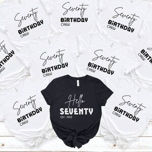 Cadeau 70e anniversaire, 70e anniversaire de l&#39;équipe, chemise 70e anniversaire, chemise Hello 70, équipage 70e anniversaire, idées 70e anniversaire, fête 70e, RZ193