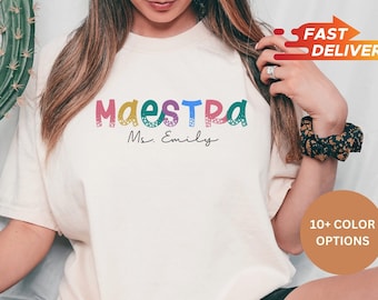 Camisa de maestro, Camisa de Maestra personalizada, Camisa de maestro de español, Maestra bilingüe, Maestra Bilingue, Idioma dual, Español Latina, RZ378
