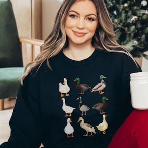 Duck Sweatshirt, Duck Tshirt, Duck Lover Gift, Duck Farm, Animal Lover Gift, Farmer Mom Shirt, Goose Shirt, Ducks Breed Doodle Shirt, RZ516