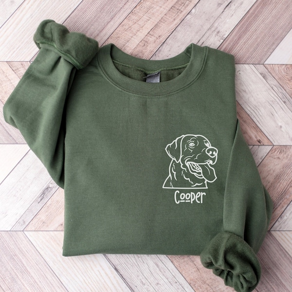 Custom Name Labrador Pocket Sweatshirt, Labrador Retriever Mama T-shirt, Labrador Retriever Sweatshirt, Dog Lover Gift, Lab Mom, RZ296