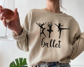 Ballett Sweatshirt, Geschenk für Tänzerin, Ballerina Silhouetten, Balletttanz Sweatshirt, Choreografen Shirt, Tanzlehrer, Coach Shirt, RZ216