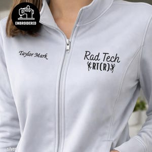 Custom Rad Tech Zip Jacket, Personalized Embroidered Radiology Tech Jacket Gift, R125