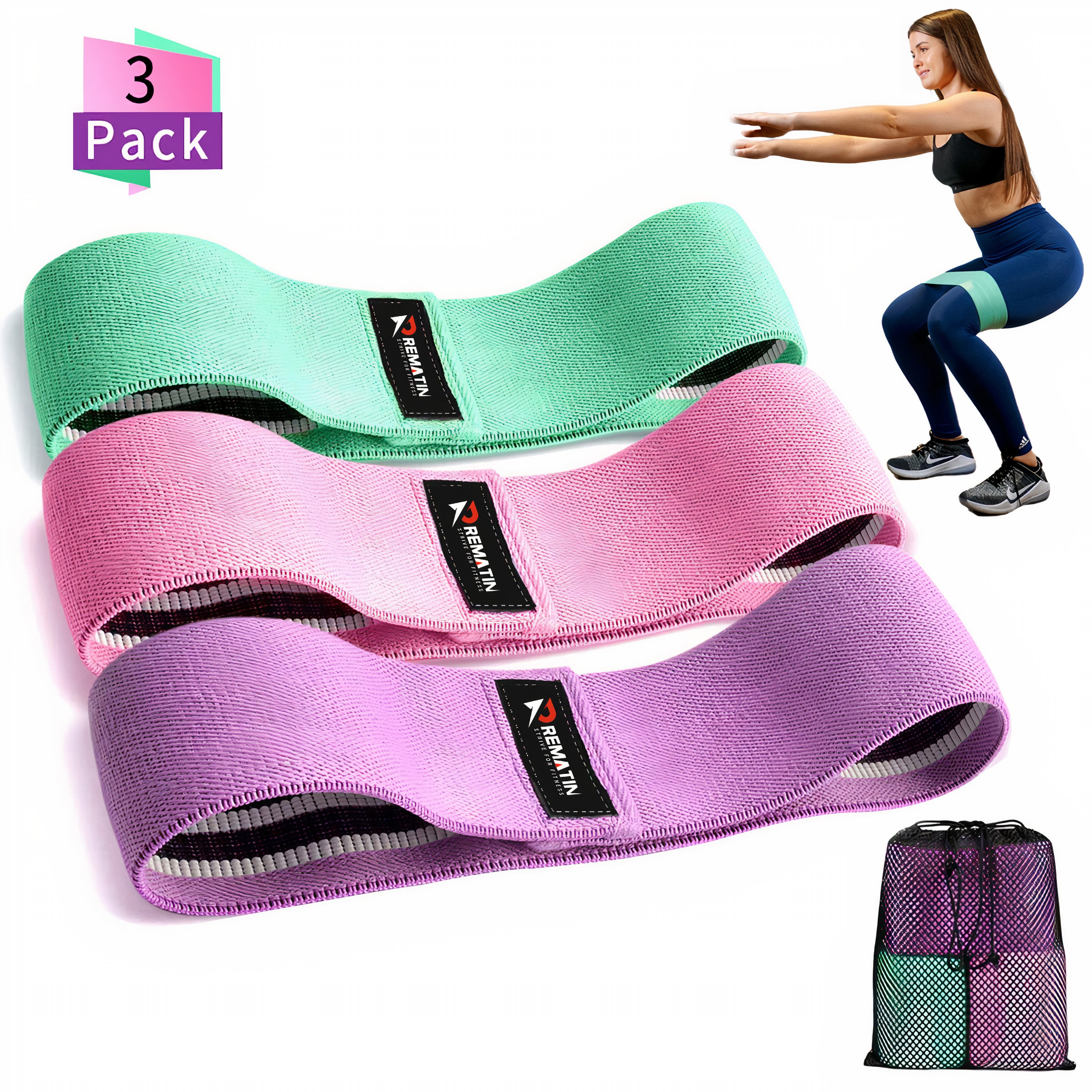 Fabric Resistance Bands Set of 3 Resistance Levels Non Etsy