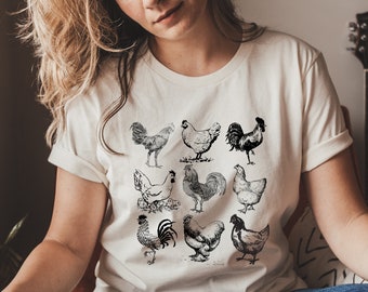 Women Chicken Shirt, Chicken Shirt, Animal Shirt, Mothers Day Chicken Shirt, Funny Farmer Shirt, Chicken Lover Shirt, Farm Tee, RZ331