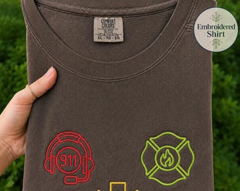 Embroidered First Responder Shirt, Comfort Colors 911 Dispatcher T-Shirt