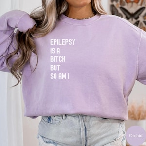 Epilepsy Awareness Crewneck Sweatshirt, Neurodiversity T-Shirt, Epilepsy Gift, Motivational Tee, Epilepsy Mom Shirt, Purple Ribbon Tee RZ828