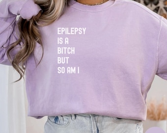Epilepsy Awareness Crewneck Sweatshirt, Neurodiversity T-Shirt, Epilepsy Gift, Motivational Tee, Epilepsy Mom Shirt, Purple Ribbon Tee RZ828