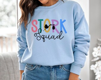 Stork Squad Labor en Delivery Nurse Sweatshirt, L en D Nurse Shirt, Ob Nurse Shirt, RN Gift, Nurses Week Shirts, Cadeau voor verpleegkundige, RZ474
